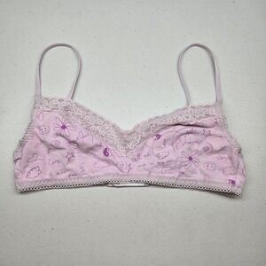 Savage X Fenty Women Bra Medium Pink Floral Call Me Bralette Wireless Lace